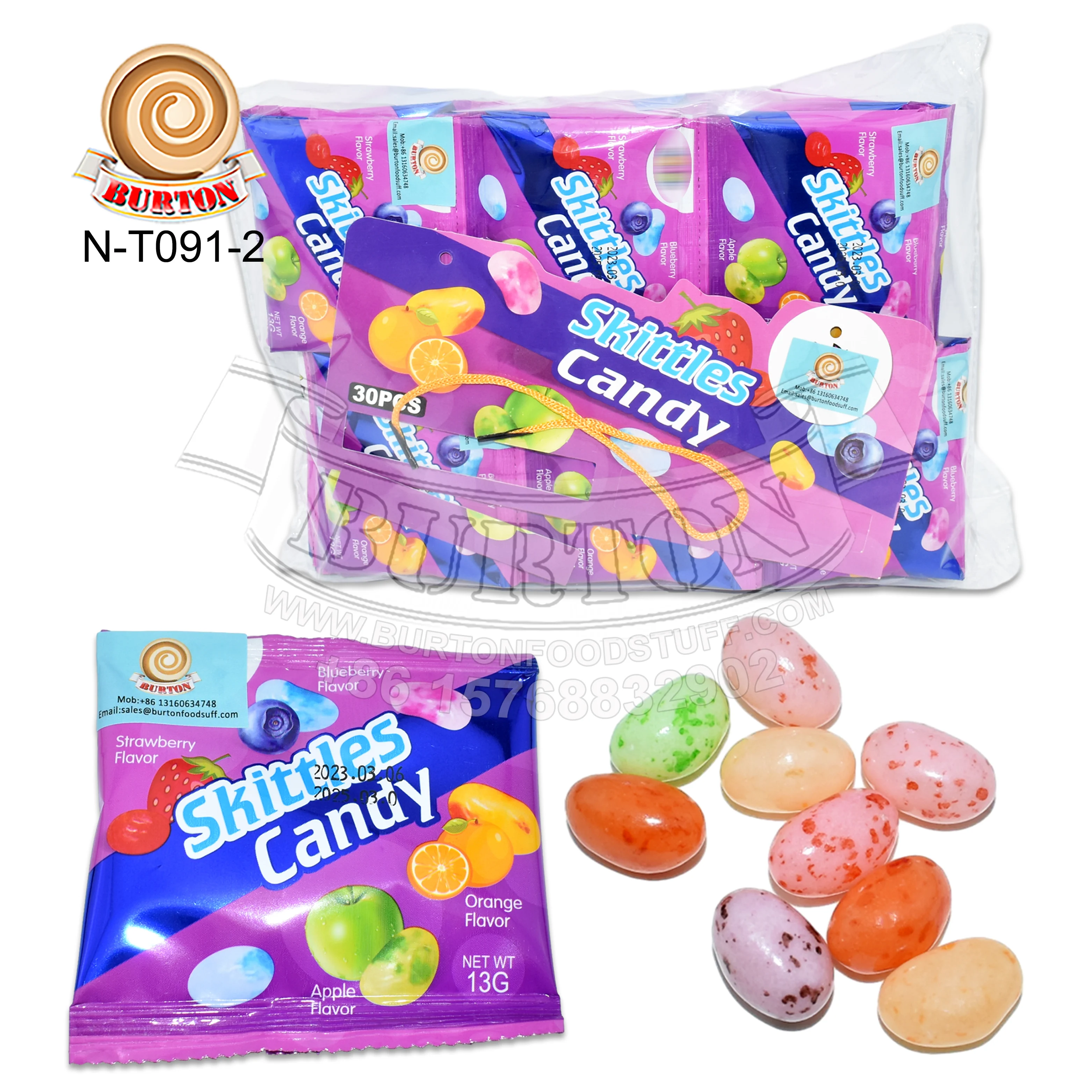 Оптовая продажа, подвесная доска, фруктовый вкус, желейные бобы, красочные мягкие конфеты