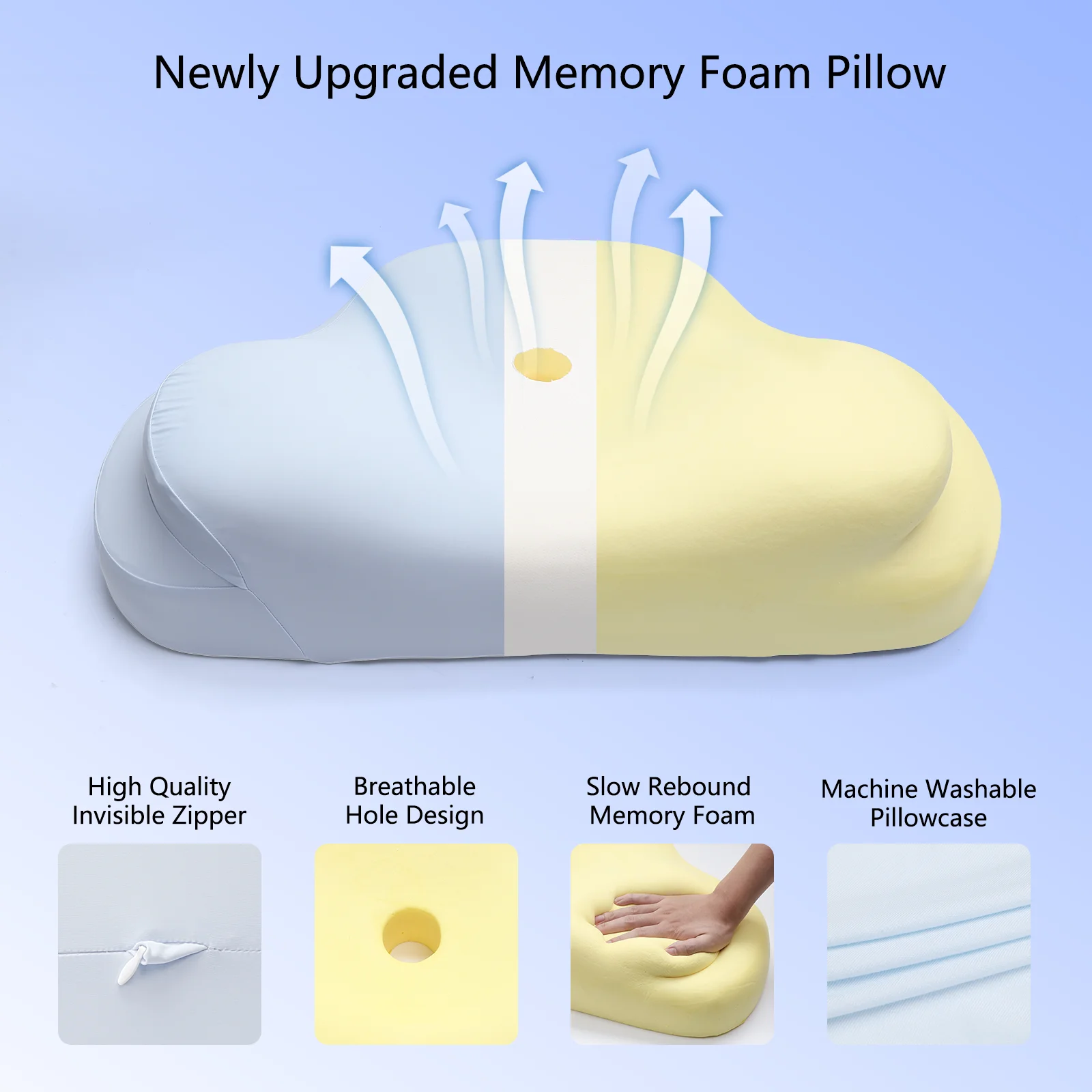 easy sleeper pillow memory foam neck wave memory foam cervical cpap pillow for side sleepers sleeping pillow
