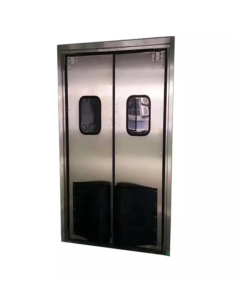 Stainless Steel Crash Proof Traffic Door Commercial Automatic Two Way Opened  ABs Crash Thought  Swing Door