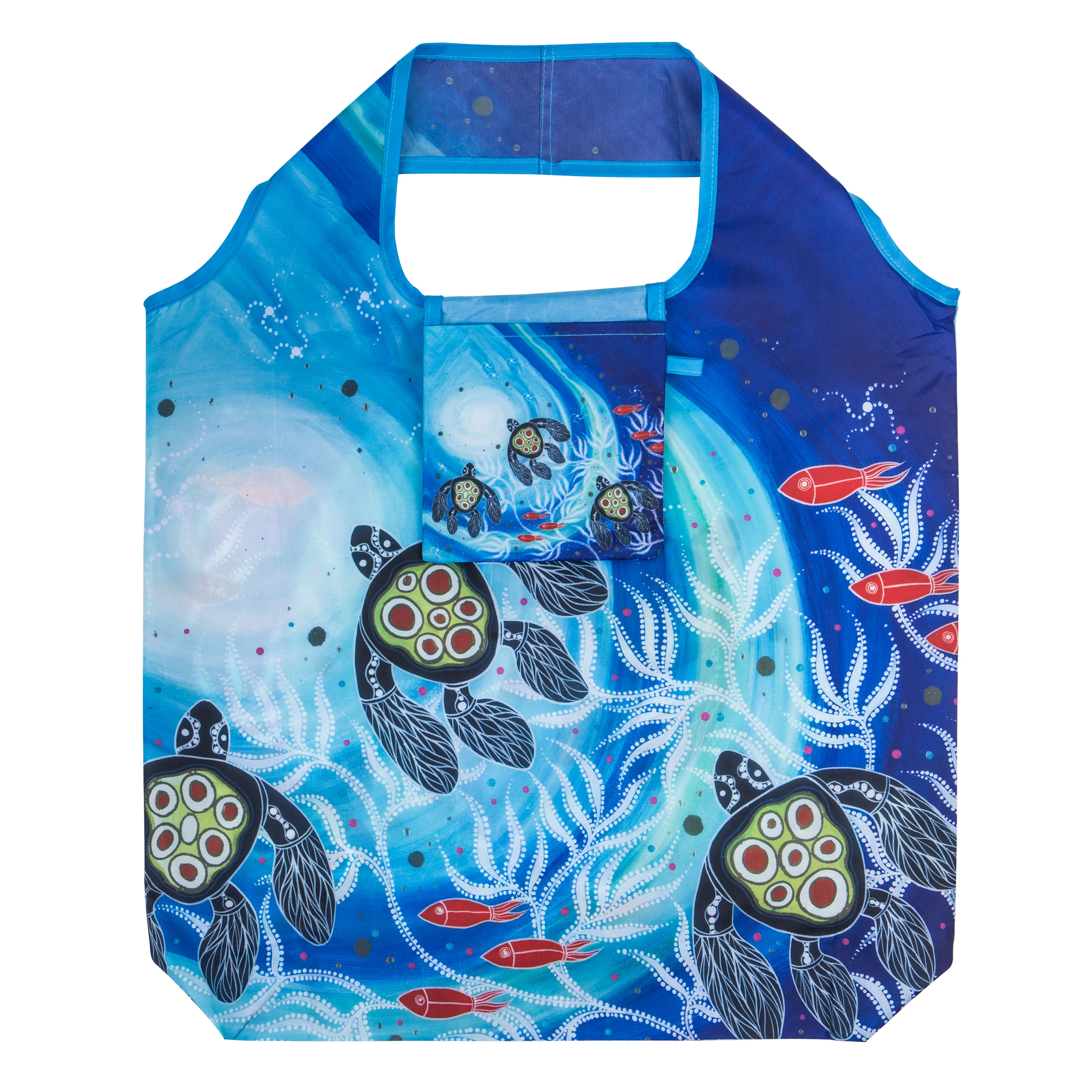 Customized Reusable Recycled Nylon Foldable Tote Bag With Pouch For Shopping and Grocery