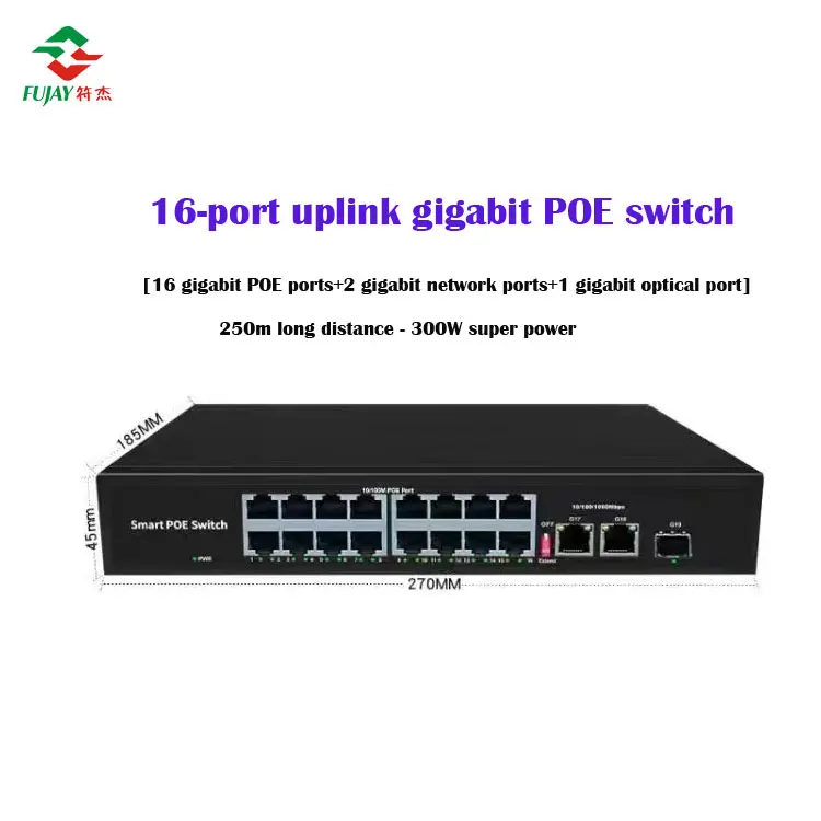 Manufacturer 16 Port 10/100/1000m Watchdog Hi-poe Switch Outdoor Waterproof Gigabit Network Switches