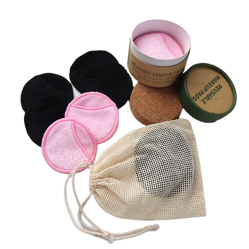 Waste Cotton Rounds Washable Bamboo Reusable Cotton Pads Face Makeup Remover Pads
