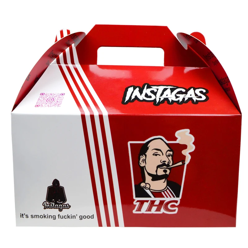 Custom Takeaway Fried Chicken Box Fast Food Packaging  French Fries Packaging Burger Fry Chicken Paper Boxes With Handle