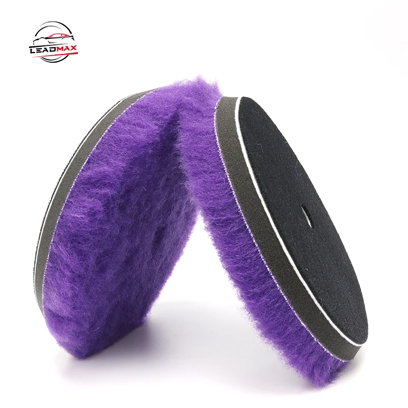 100% Natural Wool Polishing Pad Car Detailing Thick Foamed Wool Buffing Sponge Premium Wool Polishing Pad