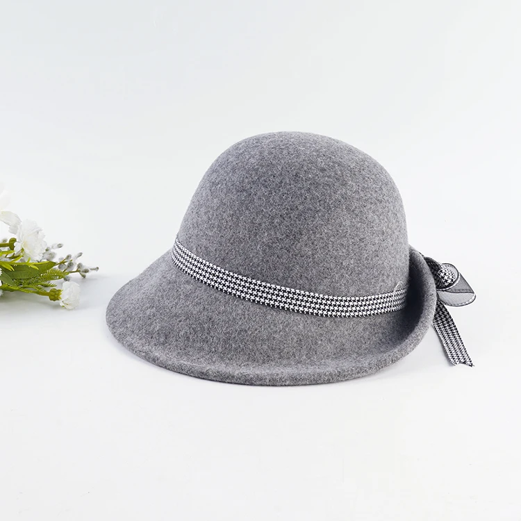 Wholesale Decorate Wool Felt Handmade Cloche Hat for Women