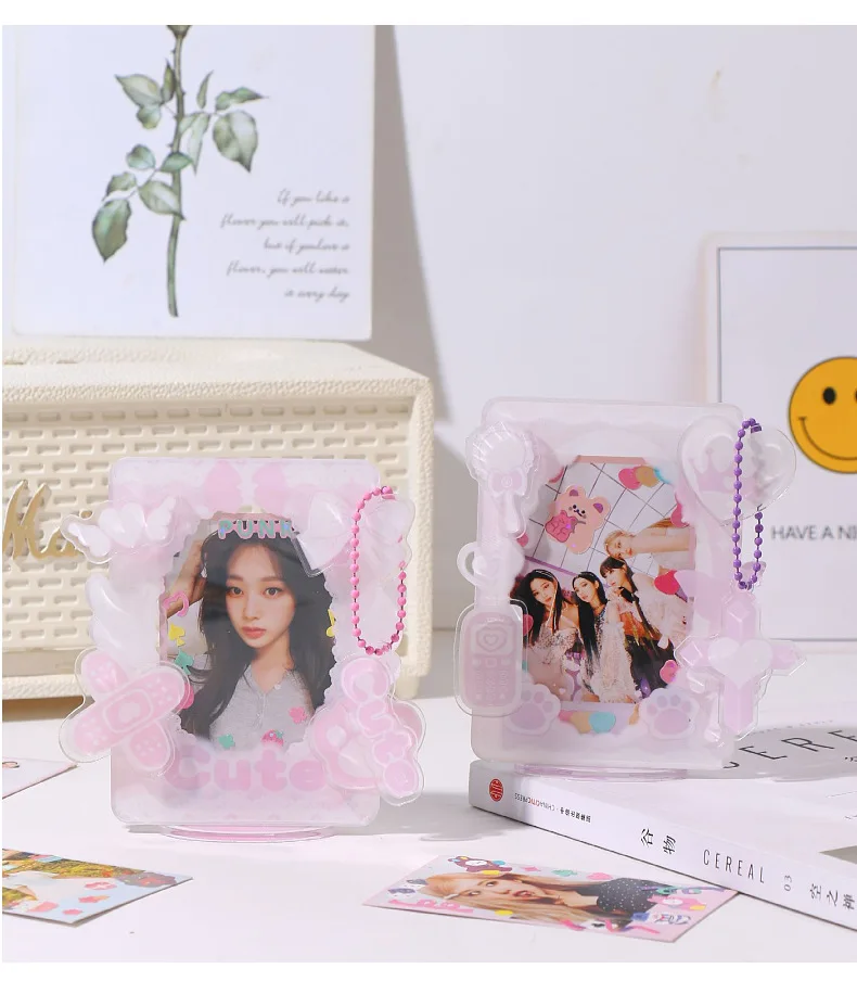 DIY custom acrylic accessories post card holder desktop card holder Lide shoot Kpop protection cardholders with stand