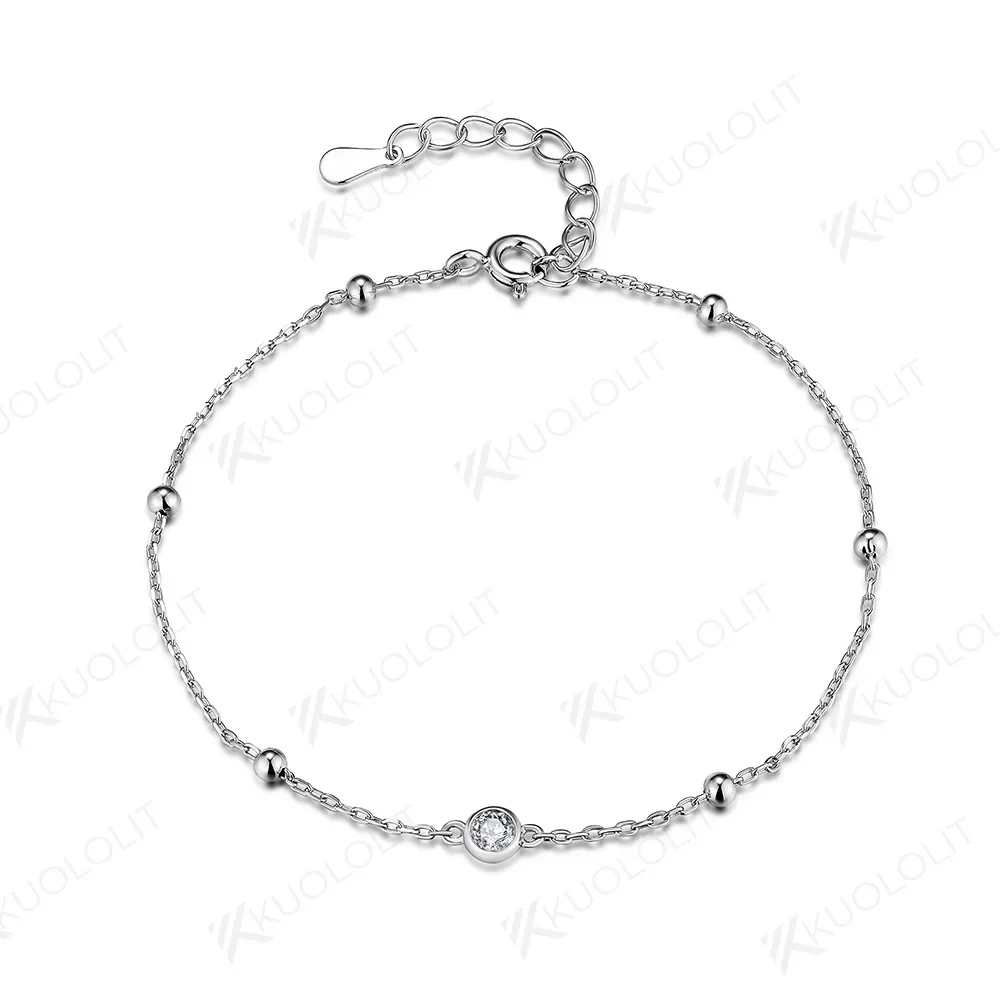 Kuololit Lab Grown Diamonds Bracelets for Women Men 18K 14K Solid Gold 925 Silver for Engagement Party Trendy Christmas Gifts