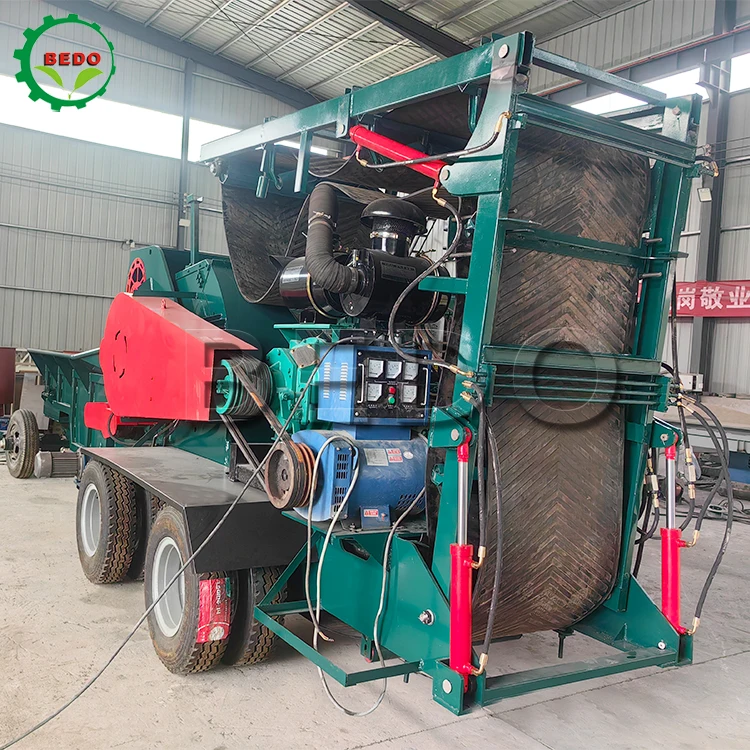 Heavy Duty Big Machinery Wood Crusher Mobile Wood Chipper With Large Capacity