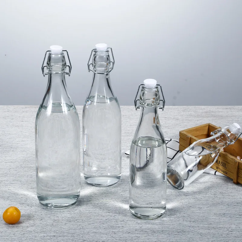 250ml 500ml 750ml 1000ml clear glass swing top bottles Wholesale