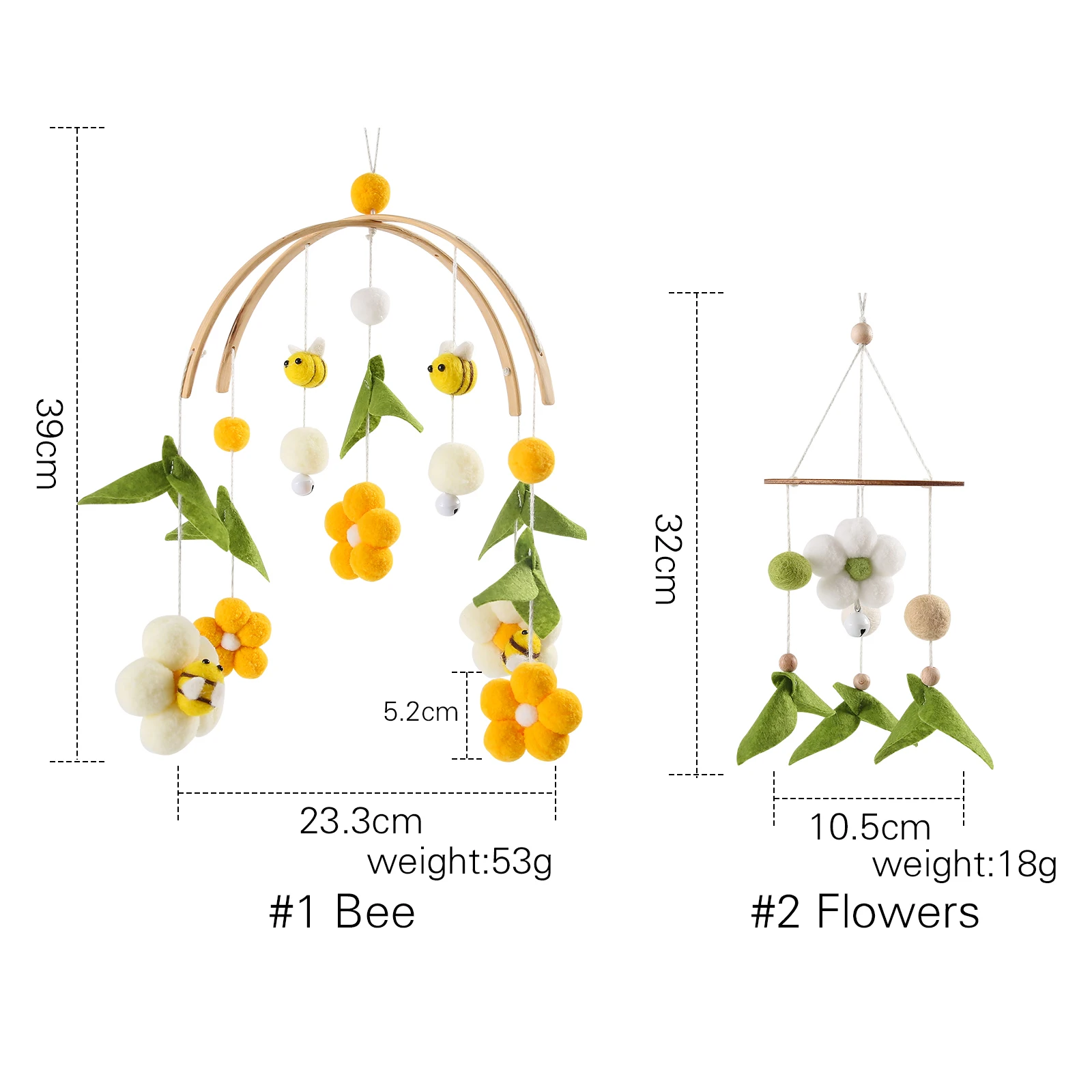Оптовая продажа подвесные игрушки детская кроватка бамбуковый детский мобильный войлок