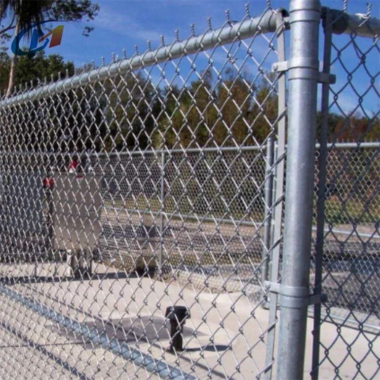 3mm Wire 50x50 Diamond Mesh Hot Dip Galvanized 6ft Chain Link Iron Wire Mesh Fence / Pvc Coated Chain Link Fencing 50ft Rolls