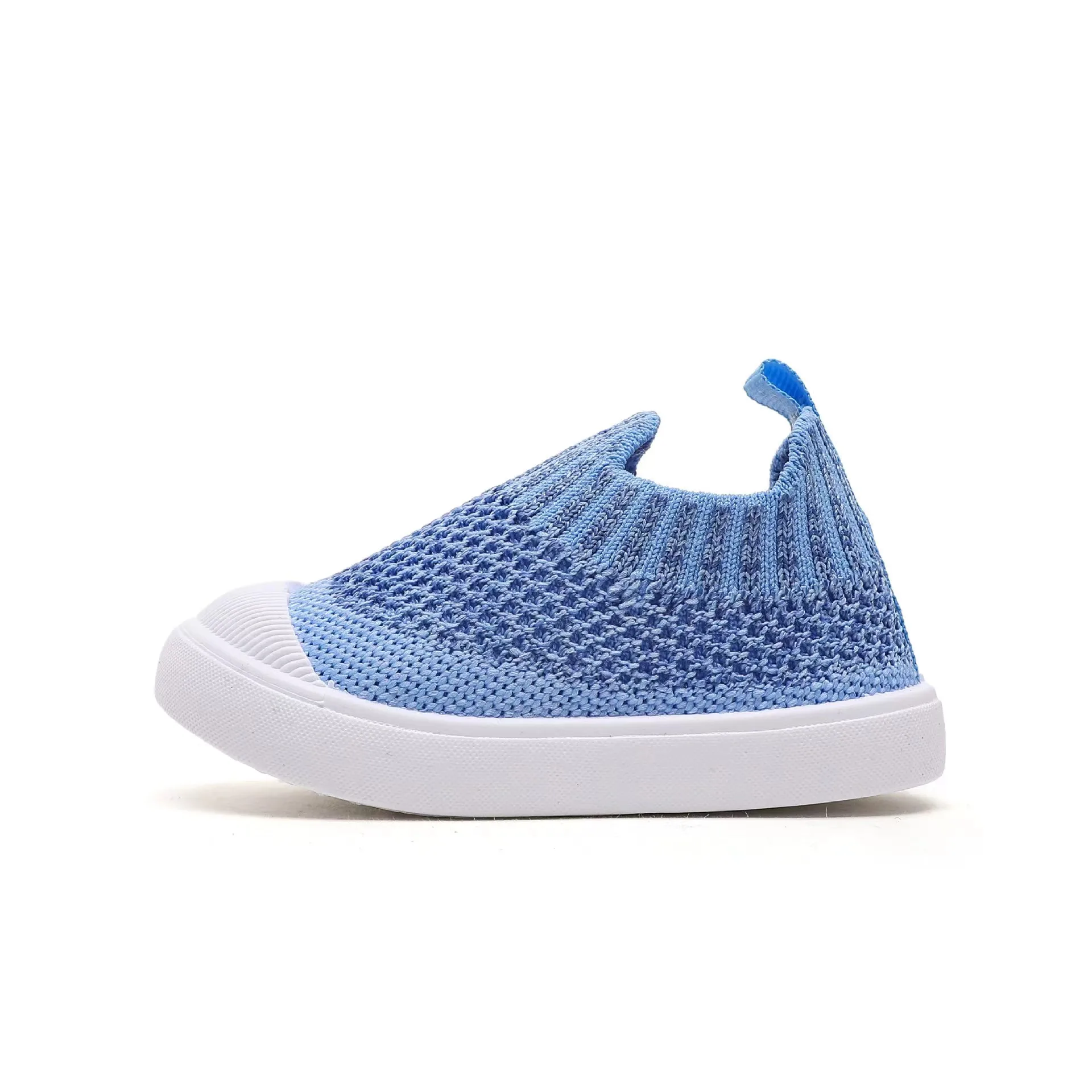 Fly knit New Model Blue Toddler Sneakers Spring/Summer OEM Low MOQ Beautiful Solid Various Materials  Cotton  EVA TPR