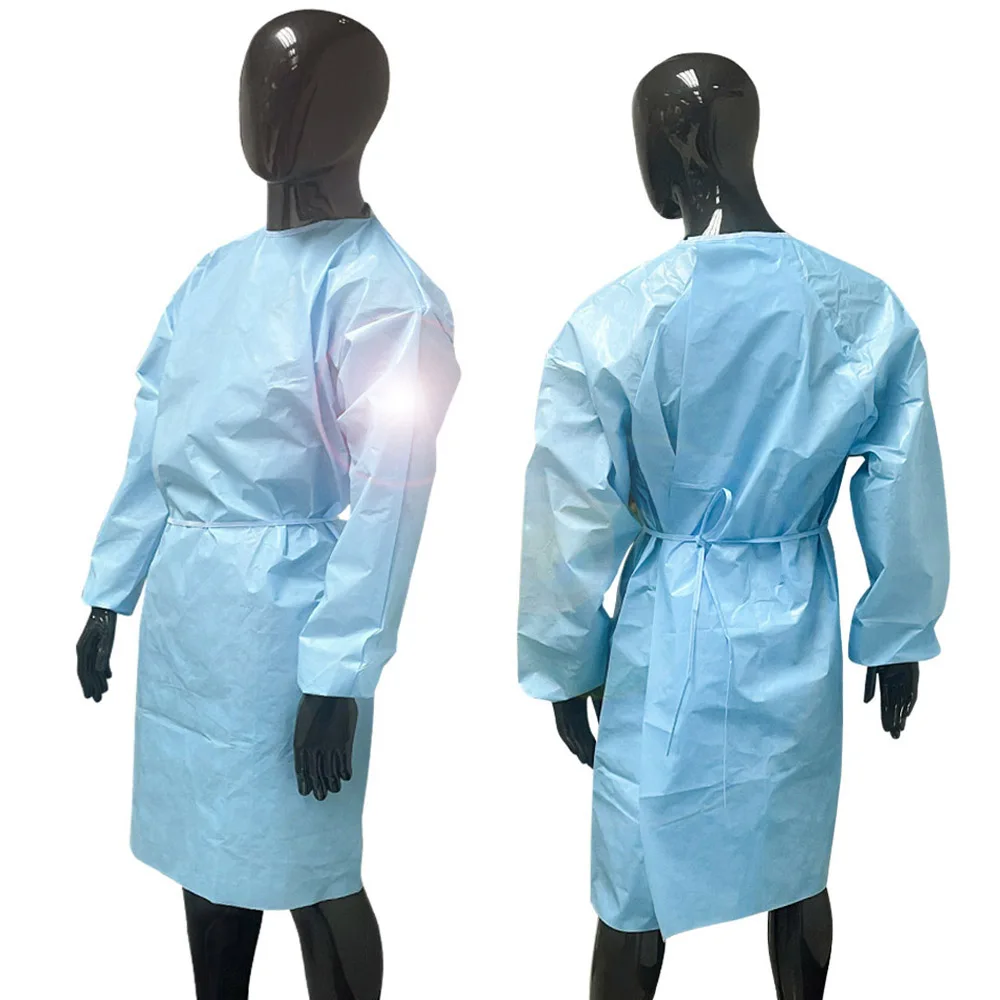 Modern Design Wholesale Long Sleeve Water Proof Disposable Sms Yellow Level 1 Aami Gown For Adult