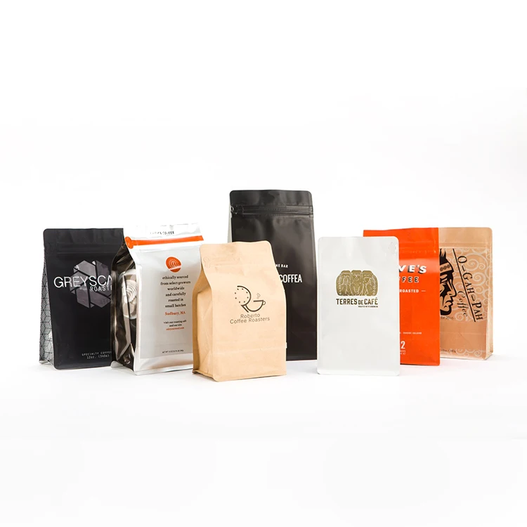 
Custom printing kraft aluminum laminated pocket ripped zipper bag for coffee 