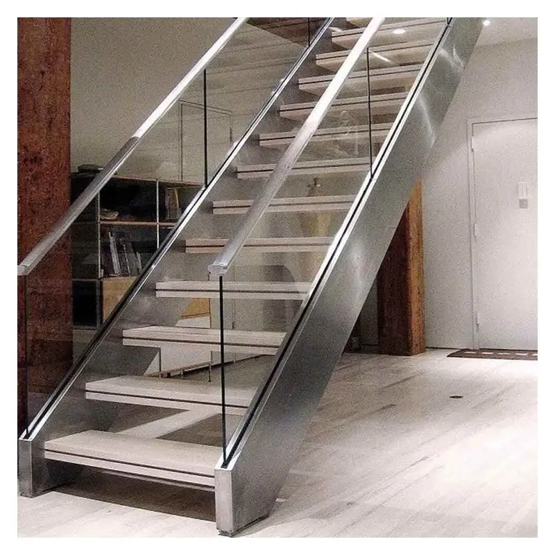CBDMART Steel Plate Stringer Stairs Stainless Steel Staircase Aluminum Staircase