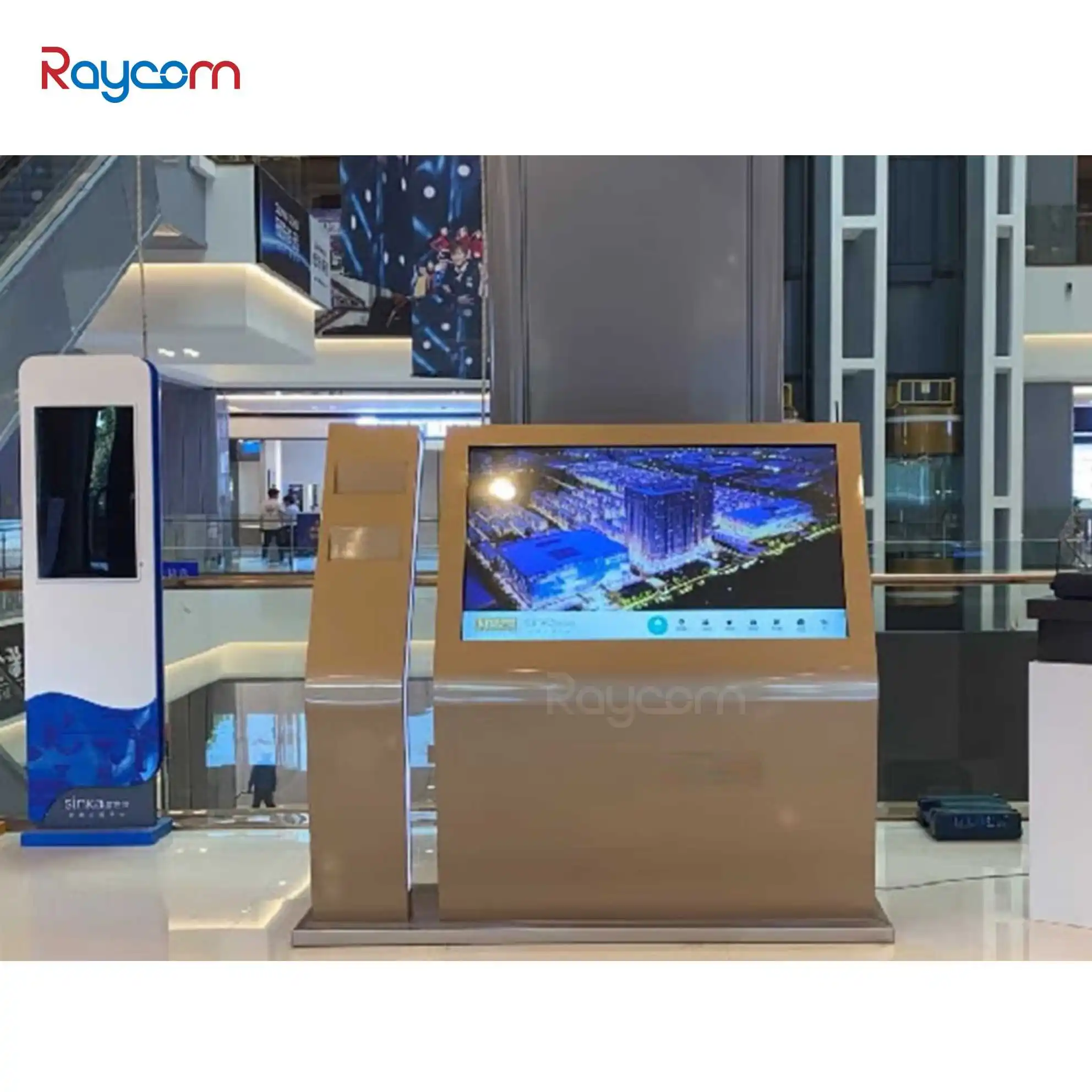 All-in-One PC Raycom Kiosk 32 43 50 55 Inch Touchscreen Totem with i5 i7 Capacitive Touch for Restaurant Way finding