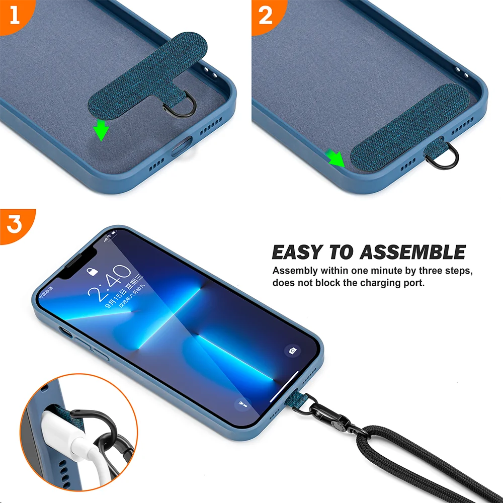 Cell Smartphone Phone Case Accessories Universal Crossbody Necklace Patch Strap Tab Lasso Tether Cell Mobile Phone Case Lanyard