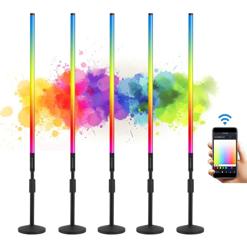 Hot selling TL-130Pro Smart App control Rechargeable Battery 4ft Rgb Led Tube Light Colorful Change Studio stand Video Light