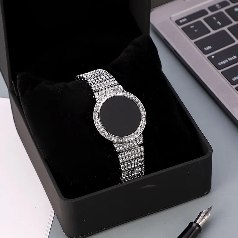 Hot Sale LED Watches Fashion Digital Watch for Women Luxury Crystal Stainless Steel  Wristwatch Reloj de mujer 2022 LED22