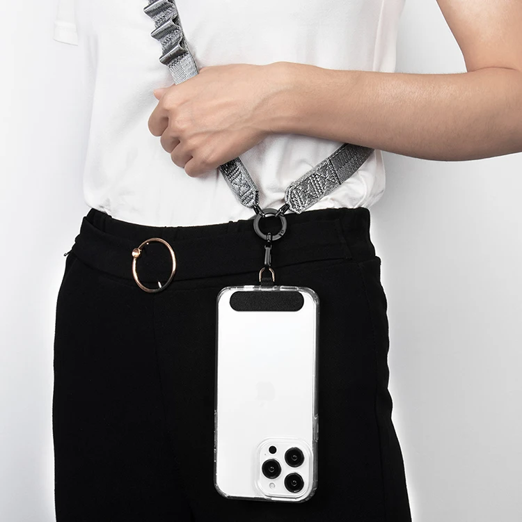 Custom Premium Sewing Mobile Phone Accessories Crossbody Necklace Patch Strap Tab Lasso Tether Cell Phone Case Lanyard For phone