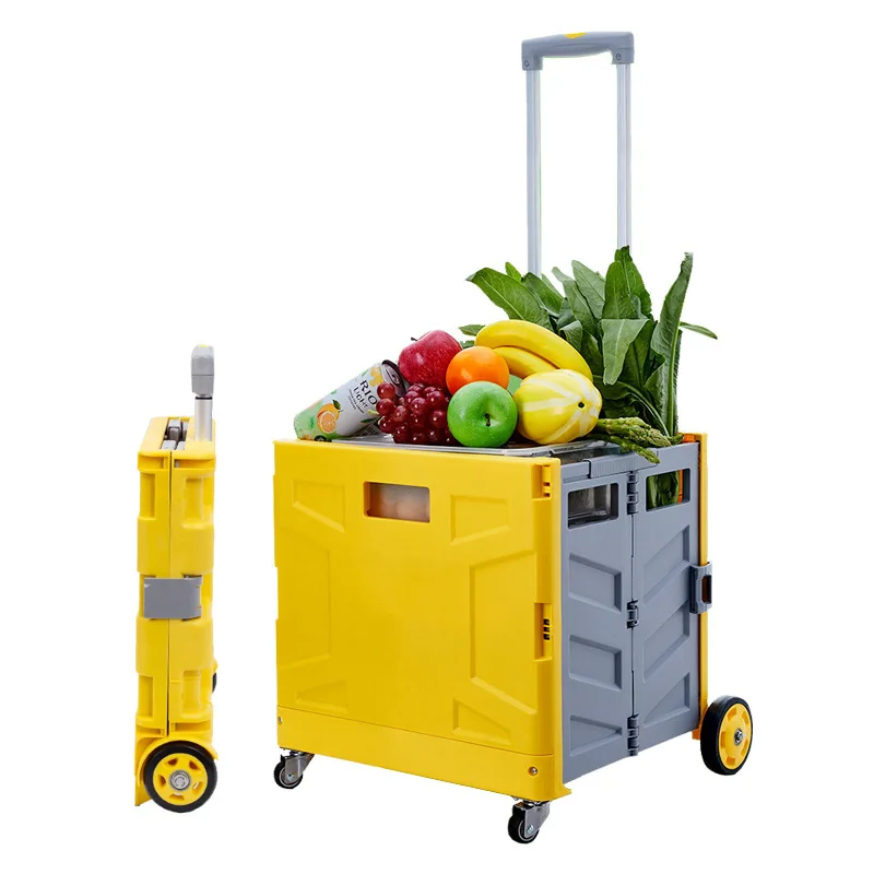 Small mini supermarket wheeled folding shopping cart  trolley