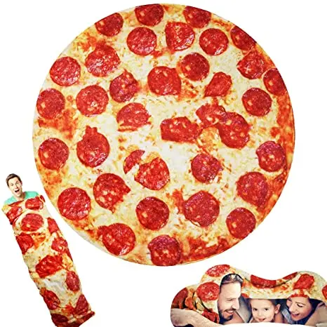 Wholesale Pizza Blanket Double Sided for Adult and Kids Realistic Food Tortilla Blanket