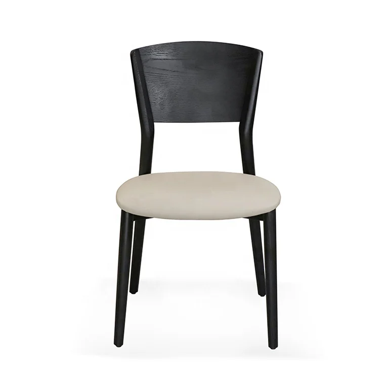 Nordic dining chair Home furniture Restaurant Dinning room chair modern upholstered leather wood black dining chairs