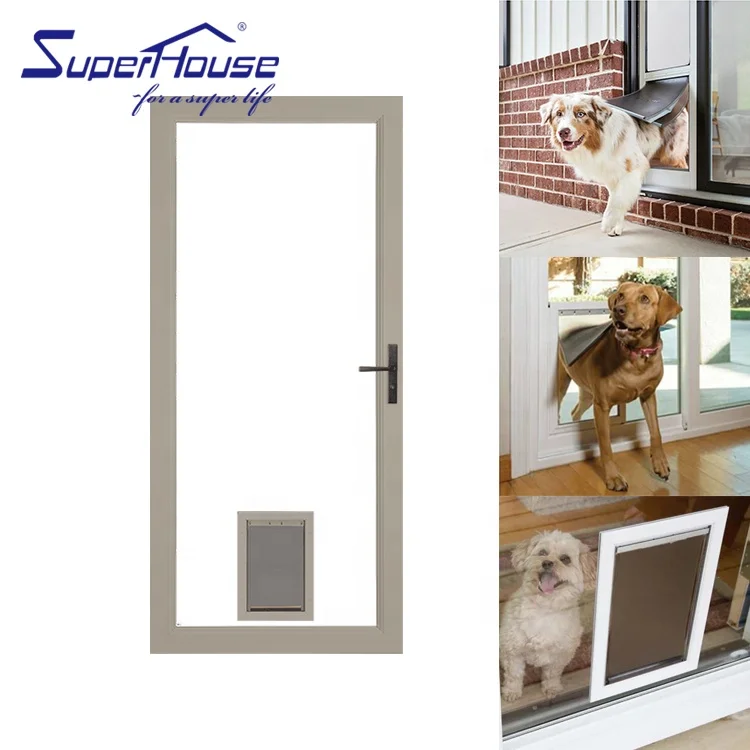Aluminum back door with dog hole openable panel to go out 316 stainless steel hinged support swing door