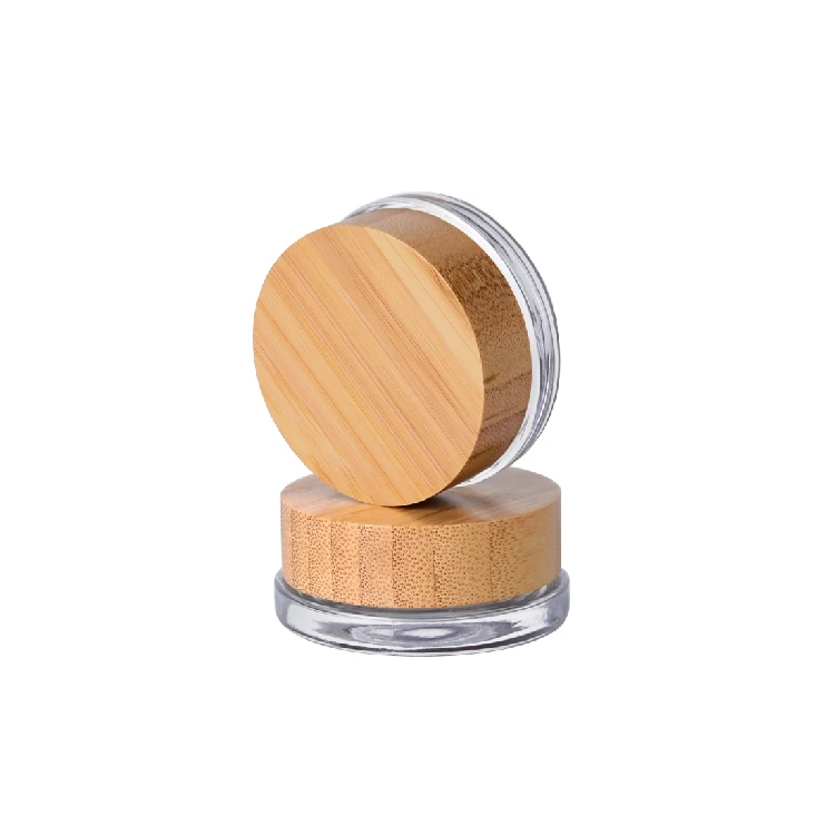 Packaging Container Empty Custom 30g 50g 100g 150g 8oz Green Bamboo Body Butter Face Cream Frosted Cosmetic Glass Jars With Lid