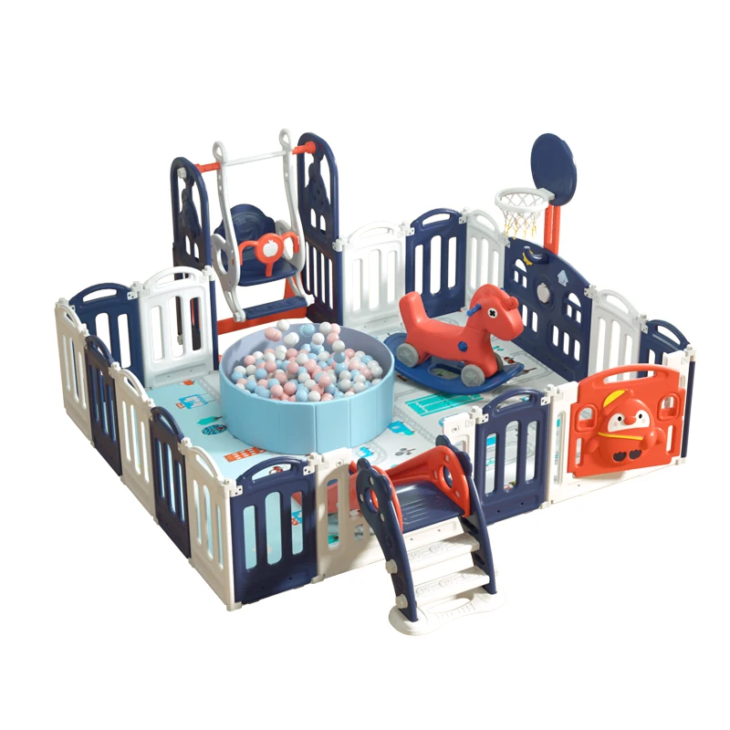 
Various Rocking Horse Play Area Swing Indoor Playground Equipment Set With Ball Pool 