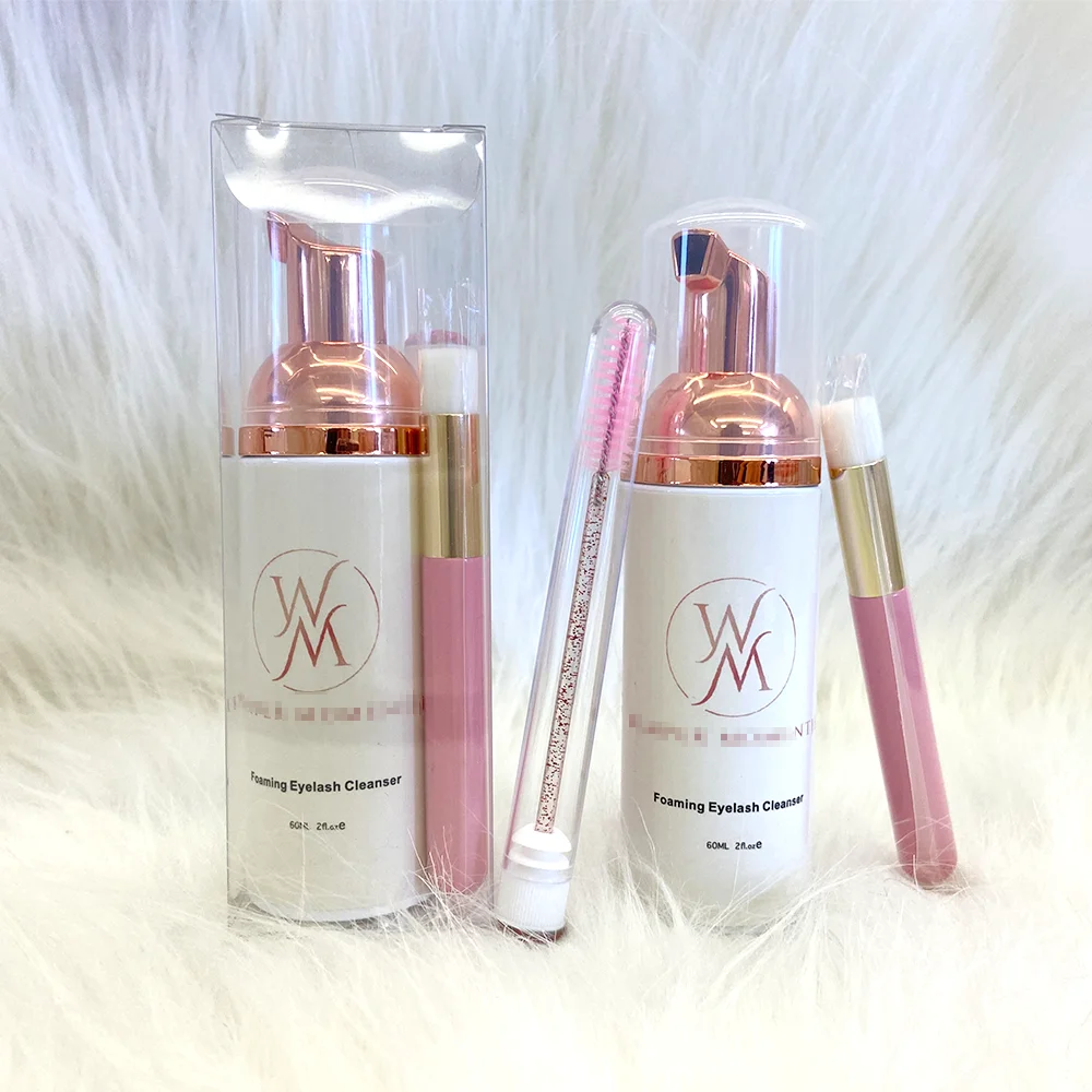 Eyelash Extension Shampoo With 2 Brush,Sensitive Eyelid Foam Lash Cleanser For Extension,Deep Clean Eyelash Foam