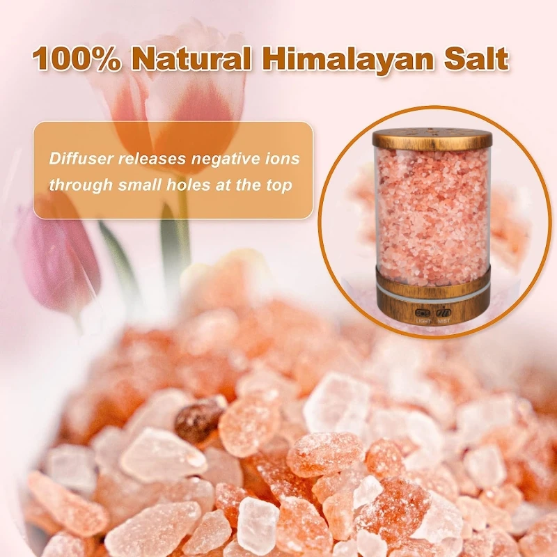 cool mist himalayan crystal salt rock stone ultrasonic aroma diffuser himalayan pink salt lamp essential oil diffuser
