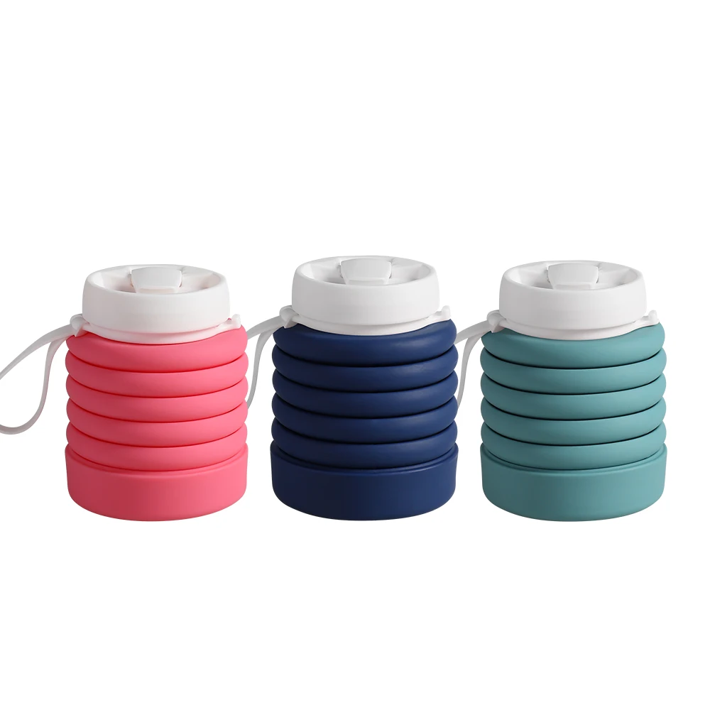 Silicone Travel Bottle Portable Silicone Water Cup Collapsible Water Bottle Foldable silicone cup Plastic bottle Eco-friendly