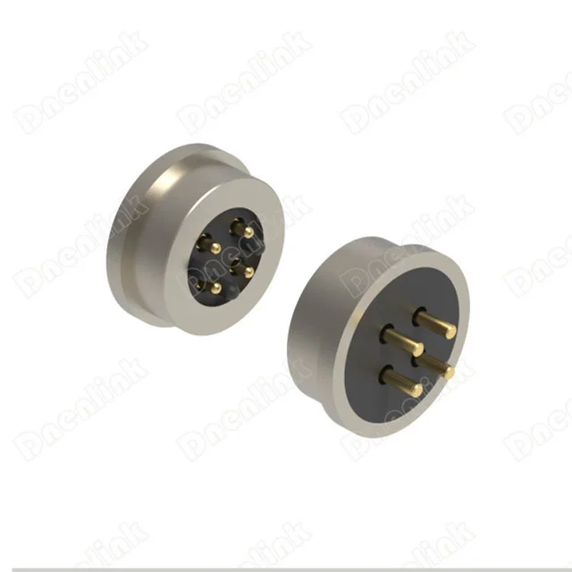 Denentech pogopin magnetic connector smart watch charging magnetic round plug 4Pin spring pin Connector