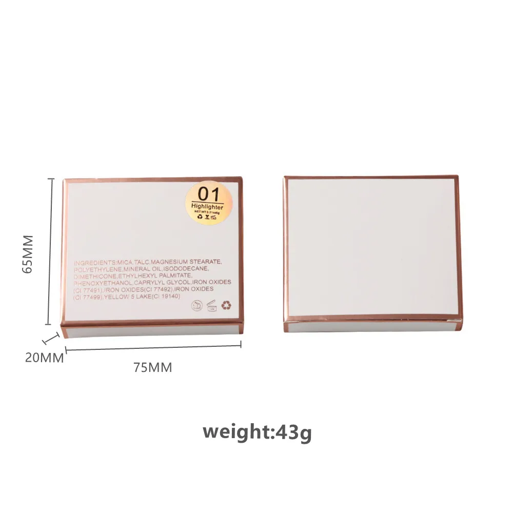 2022 New Design In Stock Waterproof Custom logo Package vegan Highlight Blush Powder Palette Blusher Private Label Blush