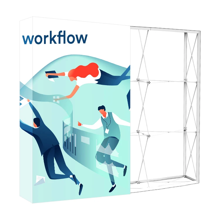 Foldable advertising trade show custom portable wall tension fabric backdrop display SEG pop up banner stand