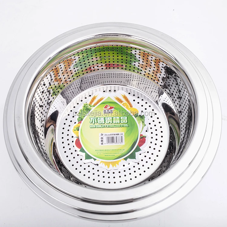 Stainless steel kitchenware steel rice/sink colander with legs