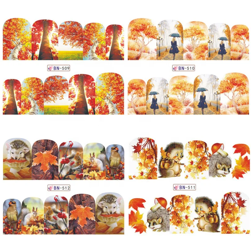 2020 Winter Christmas nail sticker decals water transfer nail art stickers for sticker decal for nail art