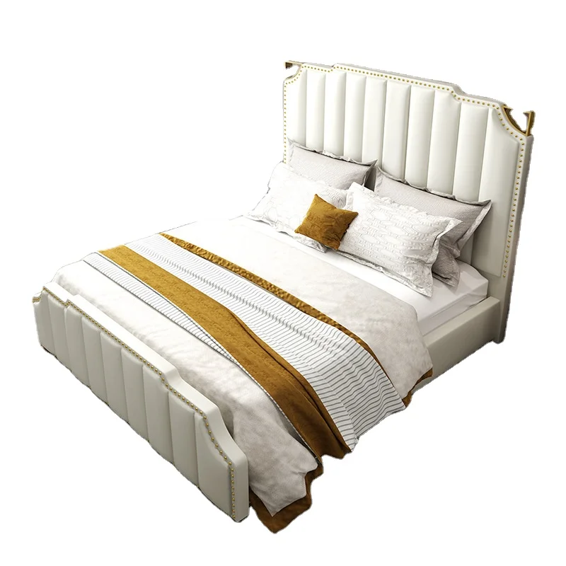 Bedroom furniture sets no mattress  king queen twin fashion upholstered Storage  bed frame 1.8m double modern soft leather beds