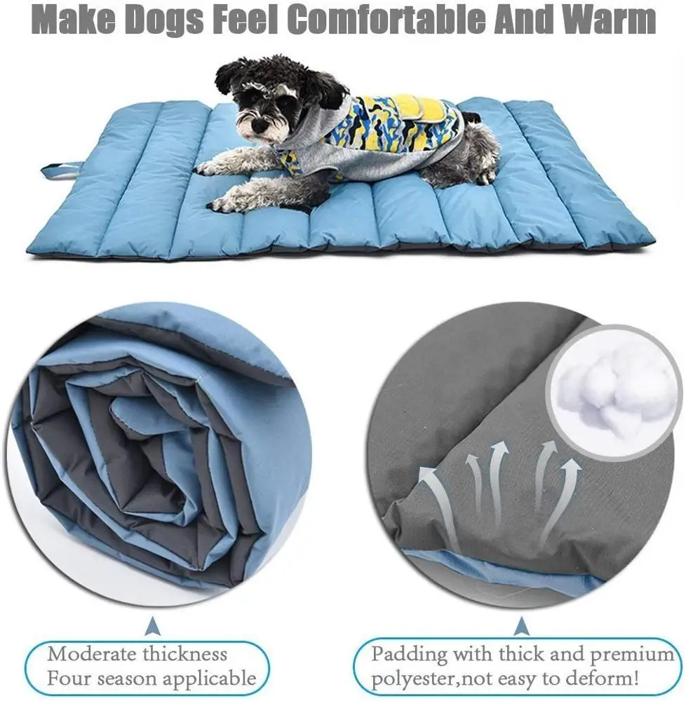 Durable large size waterproof outdoor dog bed resistant washable  portable and camping travel pet mat