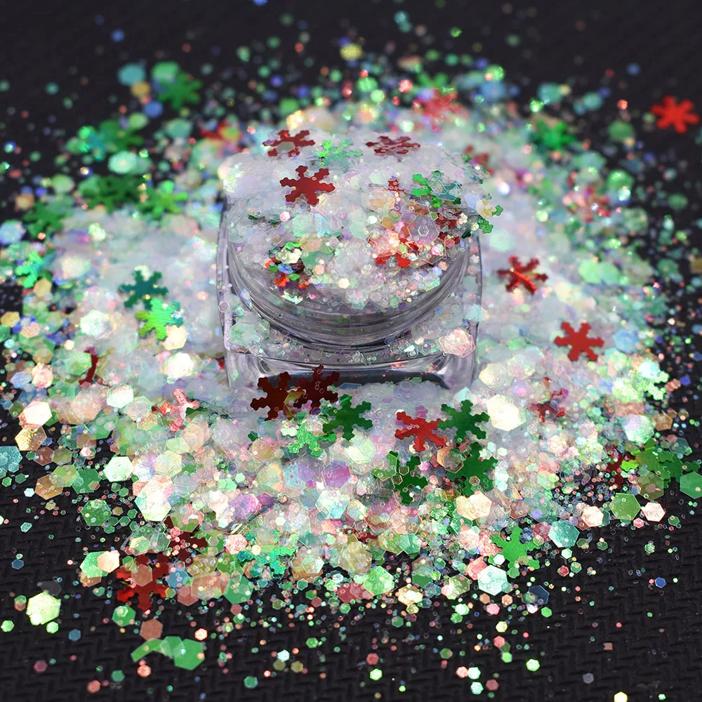 2022 Wholesale Snowflakes Glitter bulk opal glitter chunky mixes glitter for Christmas decoration