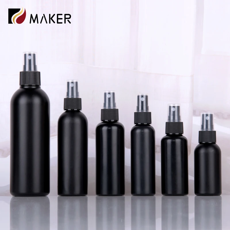 30ml 50ml 100ml 200ml 250ml 300ml Black Light Repellent Fine Mist Spray Bottle PE Plastic Small Sprayer Alcohol Dispenser Bottle