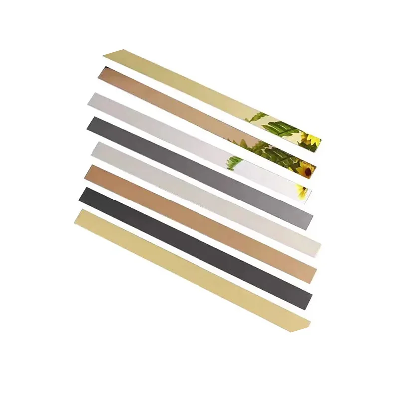Mirror Gold Decoration Stainless Steel Band Ceramic Tile Trim Gap Edge Corner Flat Strips For Wall Trims