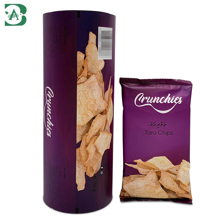 Custom Printing Auto Packing for Taro Chips Packaging Food Grade Sachet Machine Pet Foil Packaging Plastic Envelope Film Roll