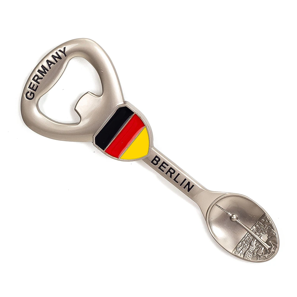 Custom Pairs Berlin London Barcelona Tourist Travel Gifts Spoon Beer Bottle Opener Switzerland New York Souvenir Fridge Magnet