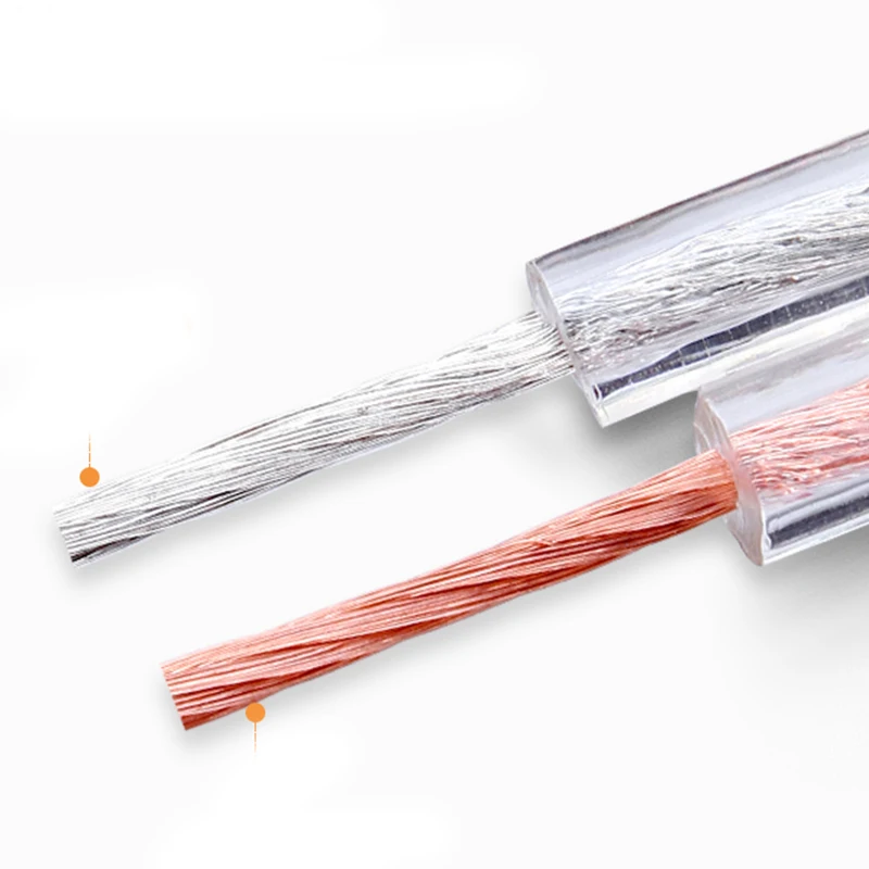 New High-fidelity Speaker Wires Rvh2*0.75mm 18awg Transparent Copper Cable Bc Tc Audio Cable