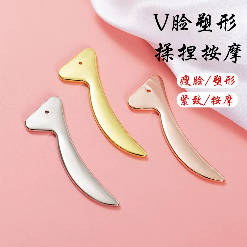 7 shape Rose Gold Silver Guasha Spatula Spoon Applicator With Roller Cosmetic Eye Cream Massage Beauty Tools