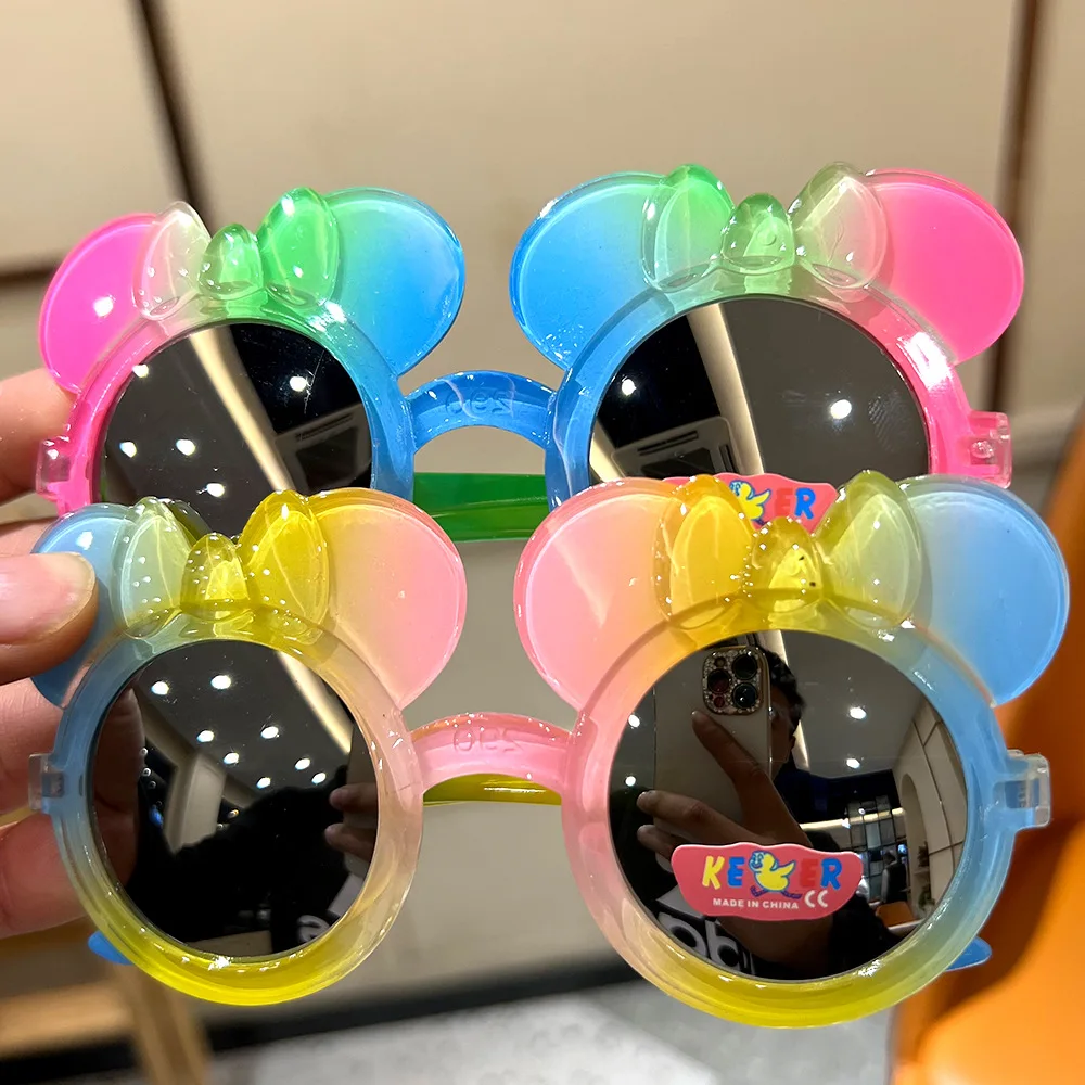 ZQ158 Girls Boys Cute Animal Cartoon Ears Sunglasses Outdoor Sun Protection Children Lovely Sunglasses Protection Sunglasses