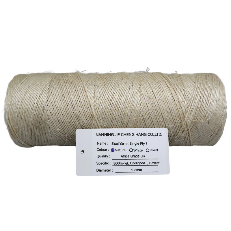 800m/kg Unclipped  Sisal Yarn 100% Sisal Fiber Sisal Rope Single-ply Thread Spun Yarn