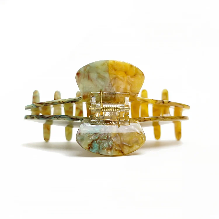 Creative Design 10cm Two-color Stitching Acetate Hair Claw Fashion Acetate Claw Clip Retro Style Hair Accessories Customization